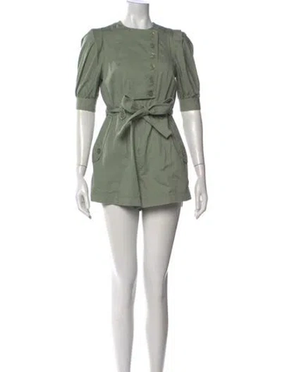 Pre-owned Ulla Johnson Crew Neck Romper In Green