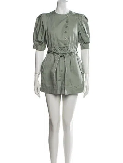Pre-owned Ulla Johnson Crew Neck Romper In Green