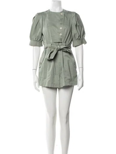 Pre-owned Ulla Johnson Crew Neck Romper In Green