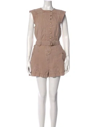 Pre-owned Ulla Johnson Crew Neck Romper In Neutral