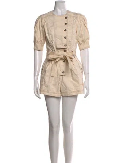 Pre-owned Ulla Johnson Crew Neck Romper In Neutral