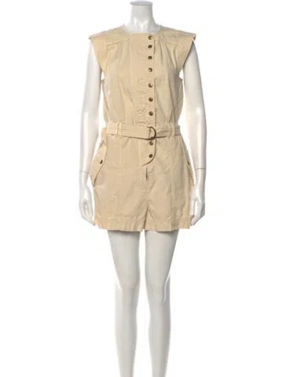 Pre-owned Ulla Johnson Crew Neck Romper In Neutrals