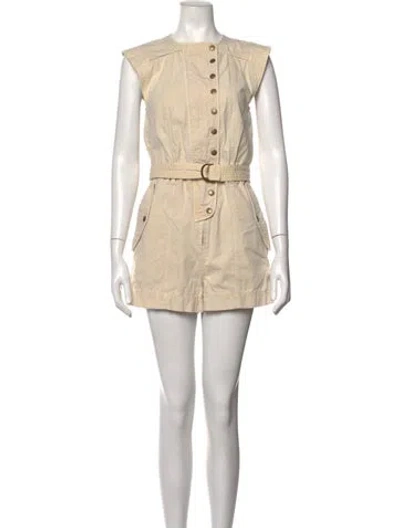 Pre-owned Ulla Johnson Crew Neck Romper In Neutrals