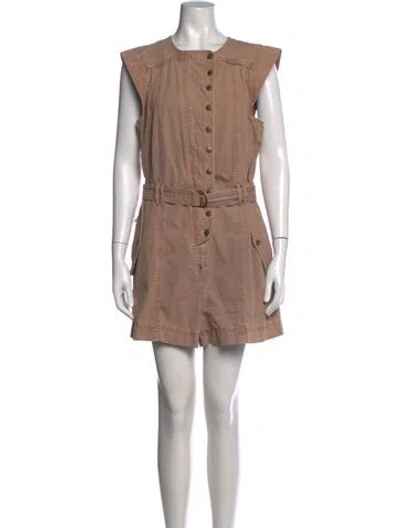 Pre-owned Ulla Johnson Crew Neck Romper In Neutrals