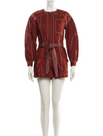 Pre-owned Ulla Johnson Crew Neck Romper In Orange