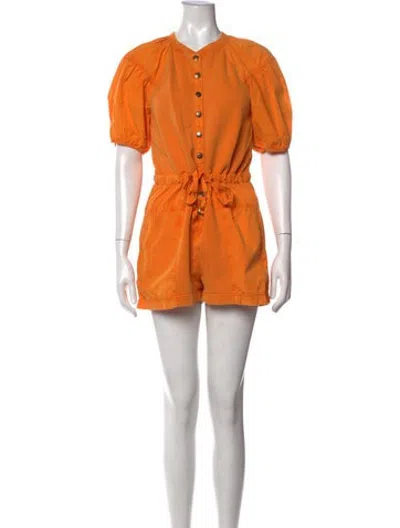 Pre-owned Ulla Johnson Crew Neck Romper In Orange