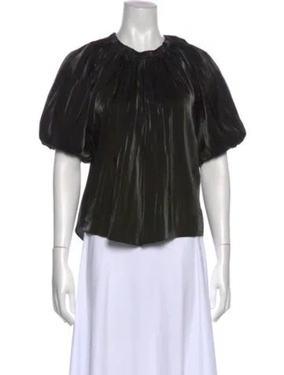 Pre-owned Ulla Johnson Crew Neck Short Sleeve Blouse In Black