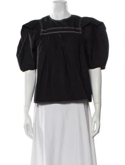 Pre-owned Ulla Johnson Crew Neck Short Sleeve Blouse In Gray