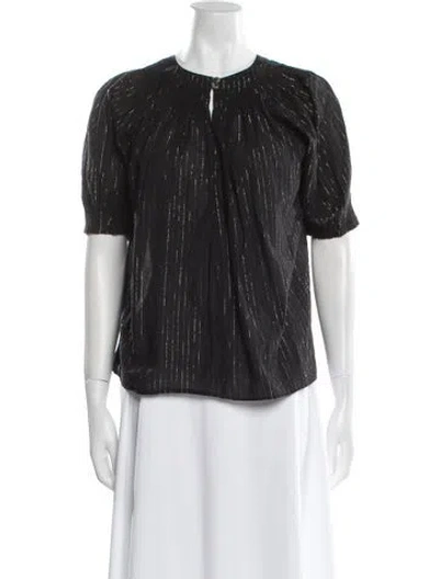 Pre-owned Ulla Johnson Crew Neck Short Sleeve Blouse In Multi