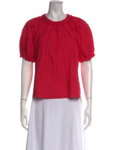 Pre-owned Ulla Johnson Crew Neck Short Sleeve Blouse In Pink