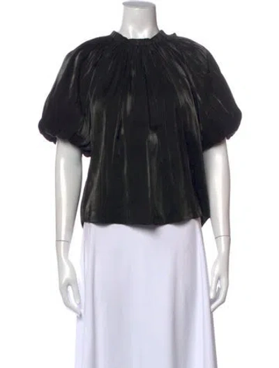 Pre-owned Ulla Johnson Crew Neck Short Sleeve Blouse W/ Tags In Black