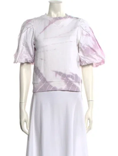 Pre-owned Ulla Johnson Crew Neck Short Sleeve Crop Top In Purple