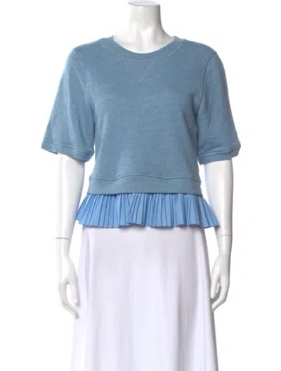 Pre-owned Ulla Johnson Crew Neck Short Sleeve Sweatshirt In Black