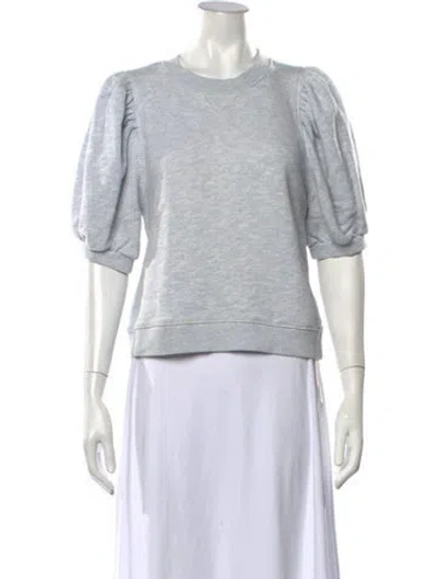 Pre-owned Ulla Johnson Crew Neck Short Sleeve Sweatshirt In Blue