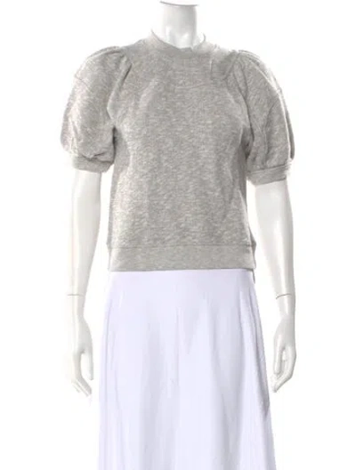 Pre-owned Ulla Johnson Crew Neck Short Sleeve Sweatshirt In Gray