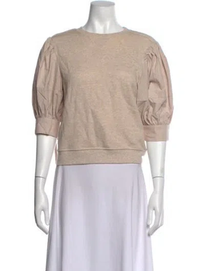 Pre-owned Ulla Johnson Crew Neck Short Sleeve Sweatshirt In Neutrals