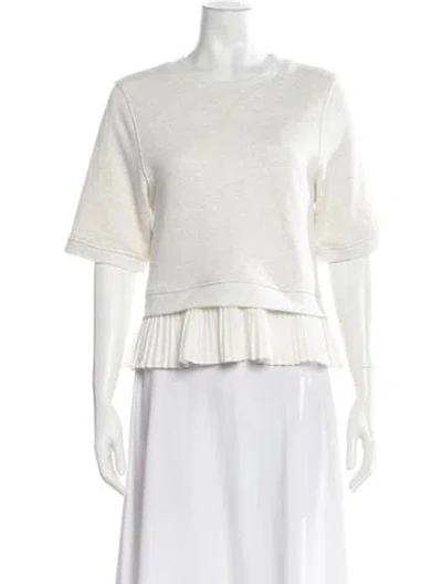 Pre-owned Ulla Johnson Crew Neck Short Sleeve Sweatshirt In White