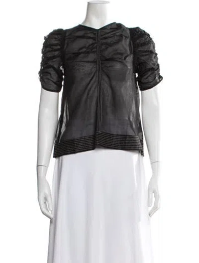 Pre-owned Ulla Johnson Crew Neck Short Sleeve Top In Black