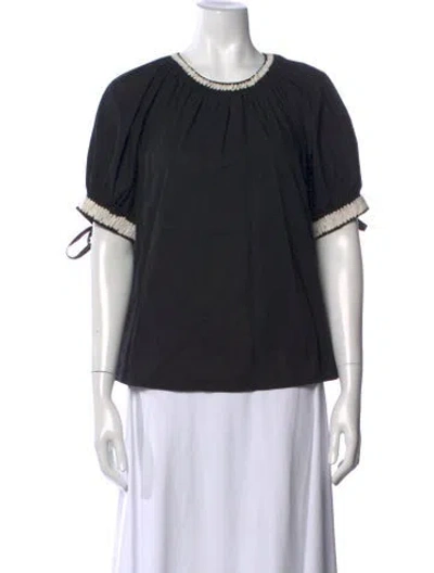 Pre-owned Ulla Johnson Crew Neck Short Sleeve Top In Black