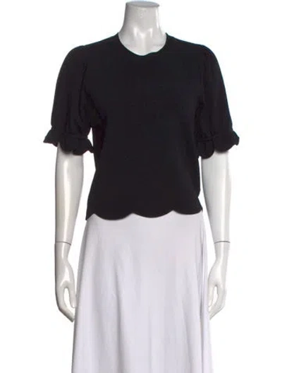 Pre-owned Ulla Johnson Crew Neck Short Sleeve Top In Black