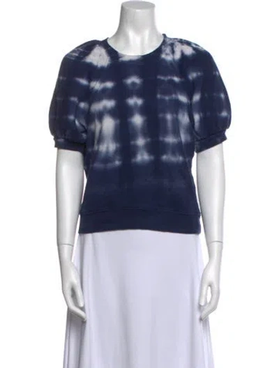 Pre-owned Ulla Johnson Crew Neck Short Sleeve Top In Blue