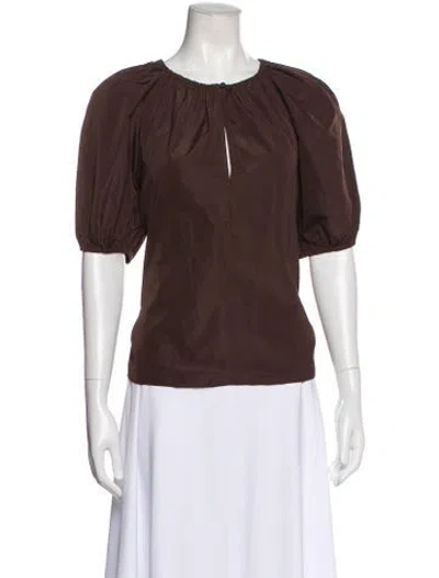Pre-owned Ulla Johnson Crew Neck Short Sleeve Top In Brown