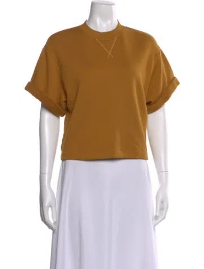 Pre-owned Ulla Johnson Crew Neck Short Sleeve Top In Gold