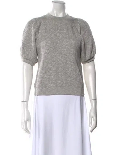 Pre-owned Ulla Johnson Crew Neck Short Sleeve Top In Gray