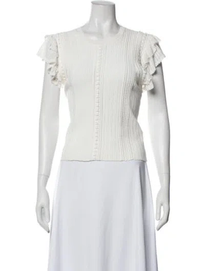 Pre-owned Ulla Johnson Crew Neck Short Sleeve Top In Neutral