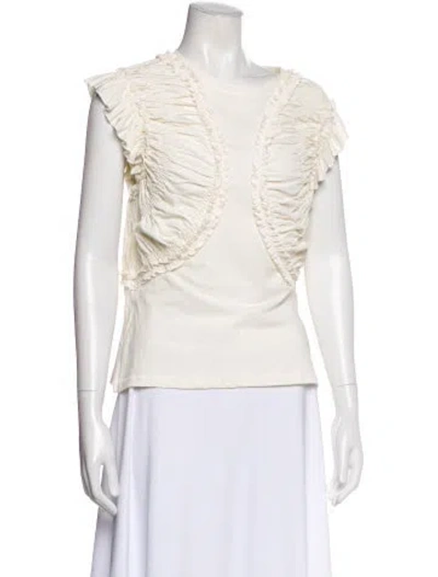Pre-owned Ulla Johnson Crew Neck Short Sleeve Top In Neutral