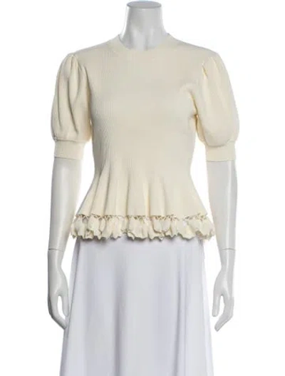 Pre-owned Ulla Johnson Crew Neck Short Sleeve Top In Neutral