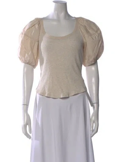 Pre-owned Ulla Johnson Crew Neck Short Sleeve Top In Neutral