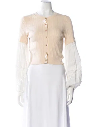 Pre-owned Ulla Johnson Crew Neck Short Sleeve Top In Neutral