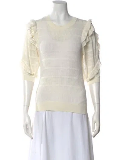 Pre-owned Ulla Johnson Crew Neck Short Sleeve Top In Neutral