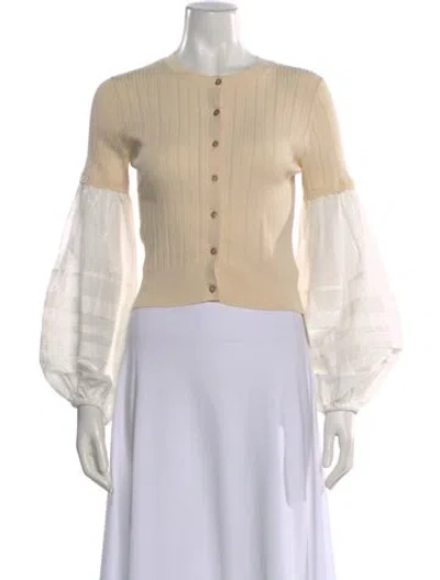 Pre-owned Ulla Johnson Crew Neck Short Sleeve Top In Neutral