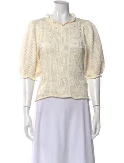 Pre-owned Ulla Johnson Crew Neck Short Sleeve Top In Neutral