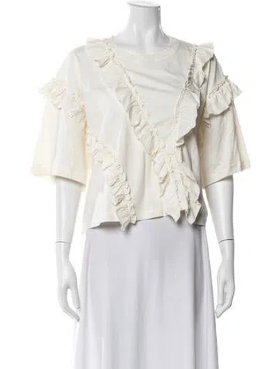 Pre-owned Ulla Johnson Crew Neck Short Sleeve Top In Neutral