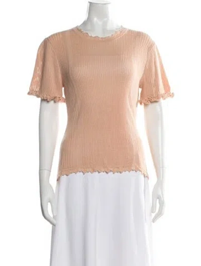 Pre-owned Ulla Johnson Crew Neck Short Sleeve Top In Neutral