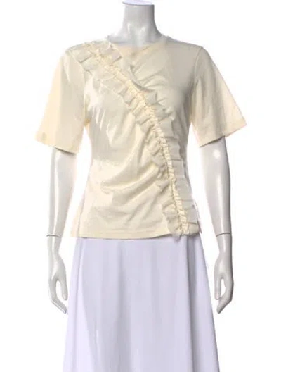 Pre-owned Ulla Johnson Crew Neck Short Sleeve Top In Neutral