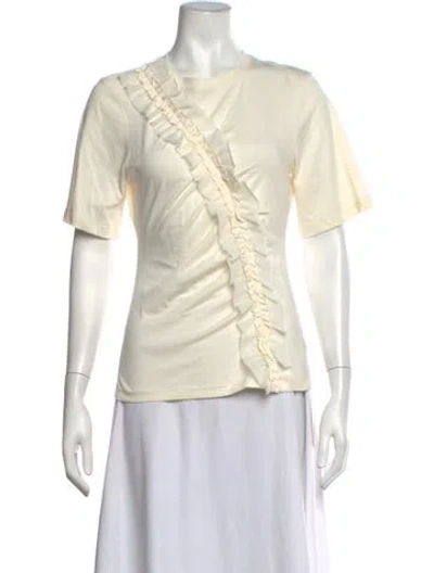 Pre-owned Ulla Johnson Crew Neck Short Sleeve Top In Neutrals