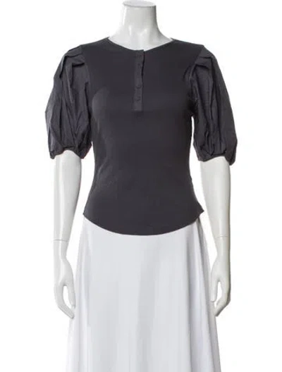 Pre-owned Ulla Johnson Crew Neck Short Sleeve Top In Purple