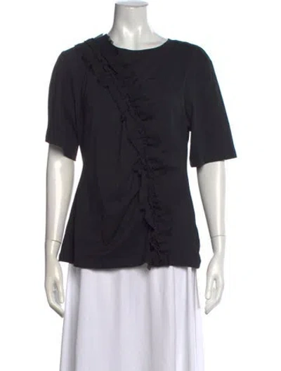 Pre-owned Ulla Johnson Crew Neck Short Sleeve Top W/ Tags In Black