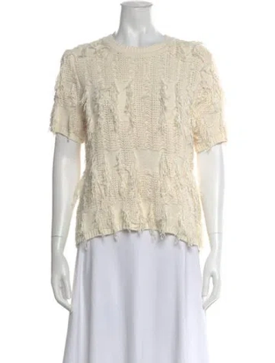 Pre-owned Ulla Johnson Crew Neck Short Sleeve Top In White
