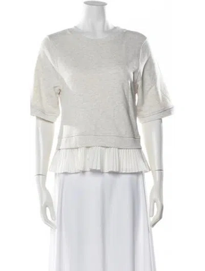 Pre-owned Ulla Johnson Crew Neck Short Sleeve Top In White