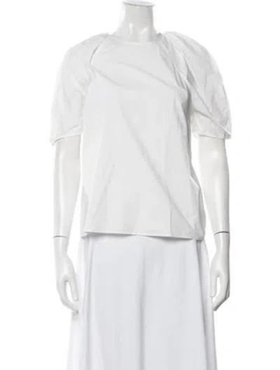 Pre-owned Ulla Johnson Crew Neck Short Sleeve Top In White