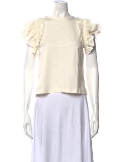 Pre-owned Ulla Johnson Crew Neck Short Sleeve T-shirt W/ Tags In Neutral