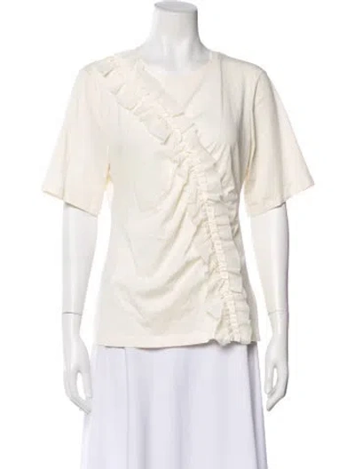 Pre-owned Ulla Johnson Crew Neck Short Sleeve T-shirt W/ Tags In White