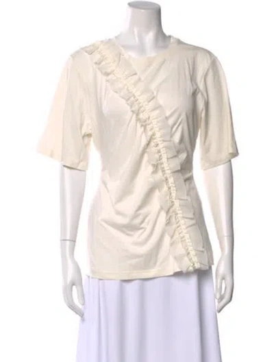 Pre-owned Ulla Johnson Crew Neck Short Sleeve T-shirt In White