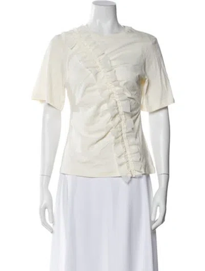 Pre-owned Ulla Johnson Crew Neck Short Sleeve T-shirt In White