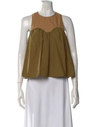 Pre-owned Ulla Johnson Crew Neck Sleeveless Blouse In Neutral